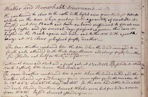 Journal page from explorer James Cook