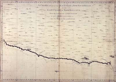 James Cook map for New South Wales